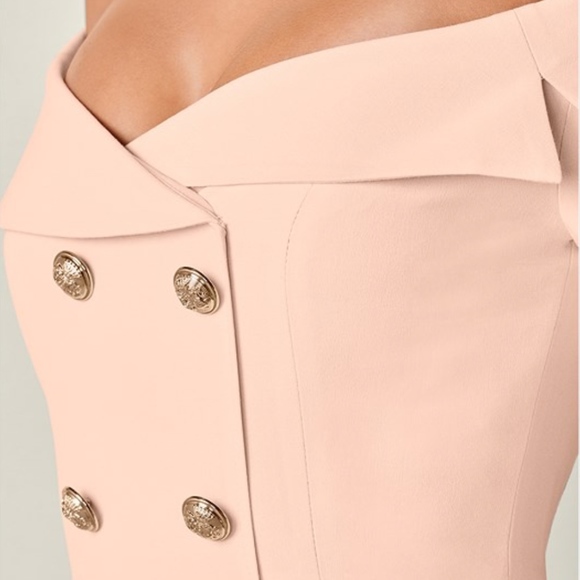 VENUS Button Detail Bodycon Dress Light Pink NWOT - Picture 7 of 8